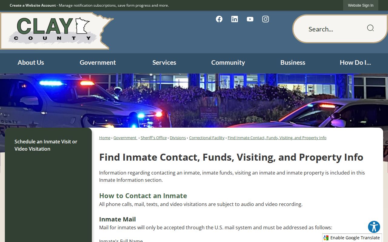 Clay County post-release property information