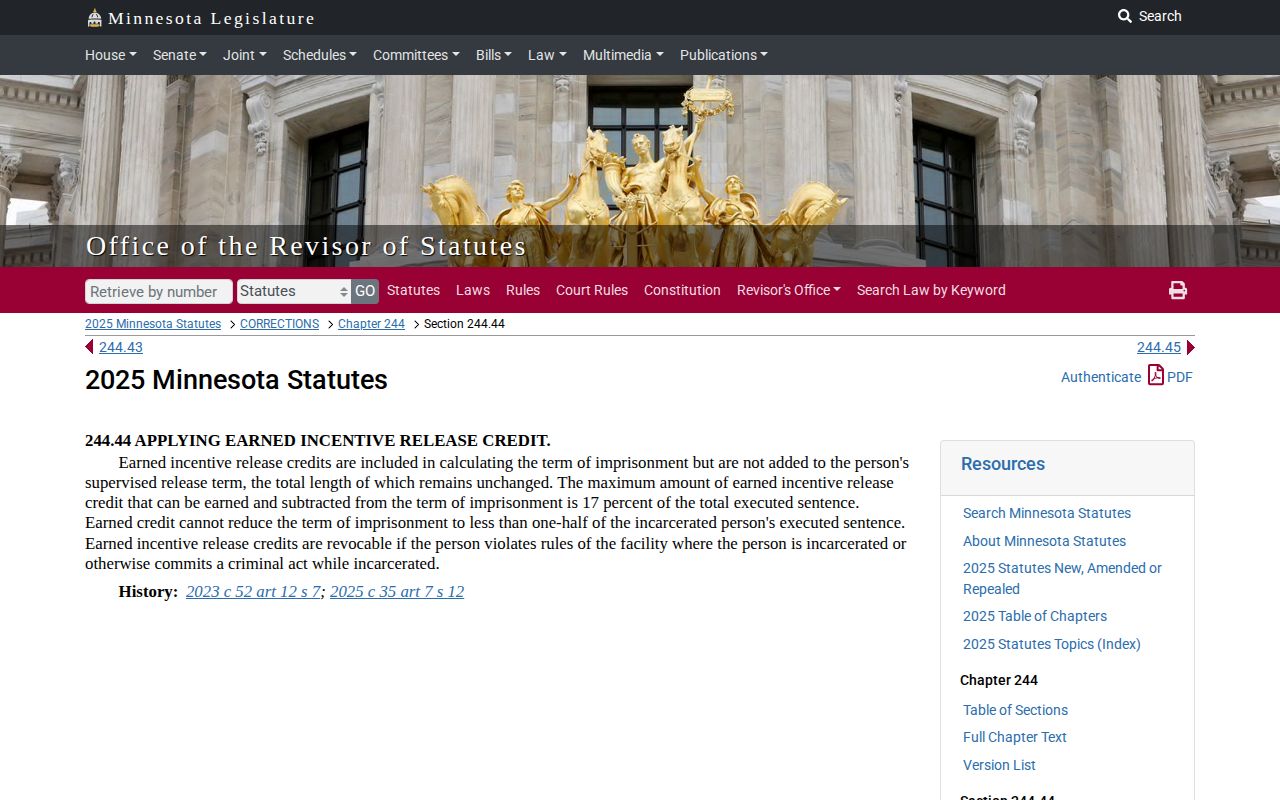 Minnesota earned incentive credit for Clay County projected release dates